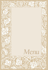 Menu de mariage beige et blanc