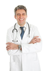 Fototapeta premium Smiling medical doctor man with stethoscope