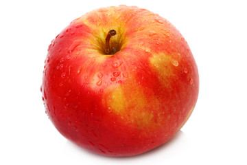Red apple and a drop of water