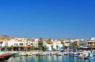 Harbor in a Greek town