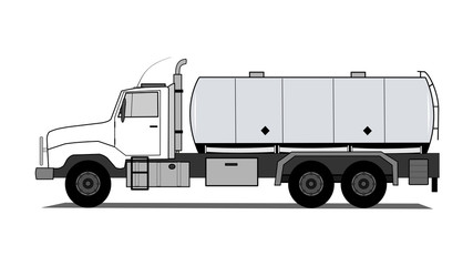 Heavy tank truck vector