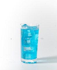 blue splash in glass
