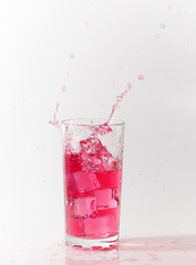 red splash in glass