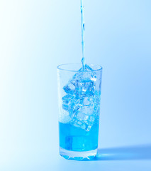 blue splash in glass