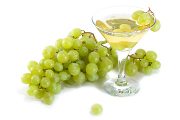 Goblet of wine and grapes