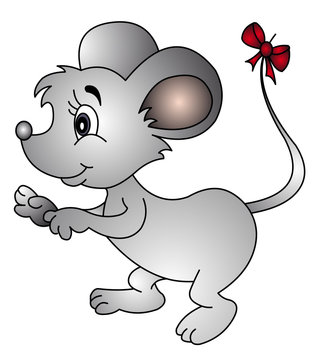 illustration mouse with bow