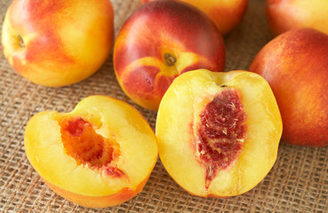 Bunch of ripe nectarine peaches