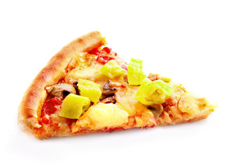 Tasty Italian pizza over white