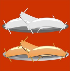 sausage, vector illustration