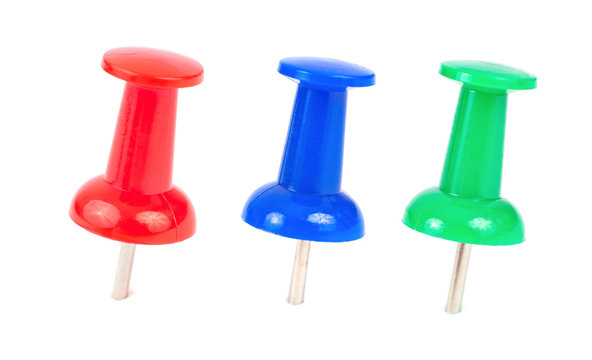 Three colored pushpin