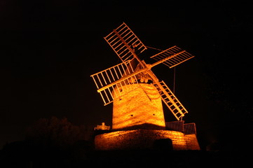 Moulin à vent de Collioure, la nuit