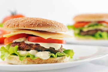 hamburger with cutlet