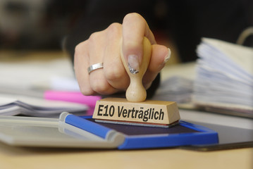 Stempel mit Thema Super E10 Biokraftstoff Verträglich