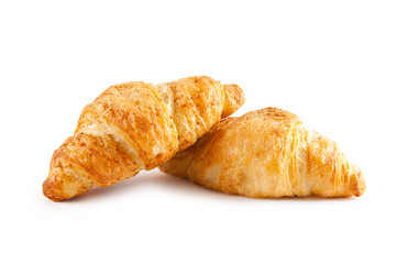 Breakfast concept - croissant isolated on white