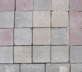pavement tiles in different colors and shapes