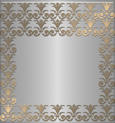gold with silver background
