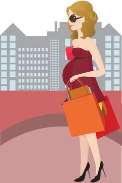 Shopping pregnant woman