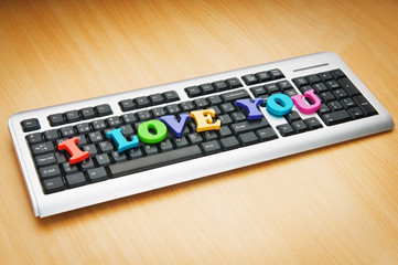 I love you words on the keyboard