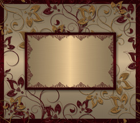 floral on the gold background