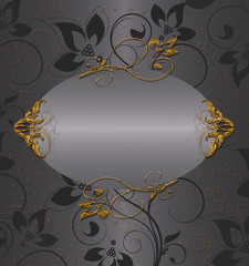 silver end gold floral background