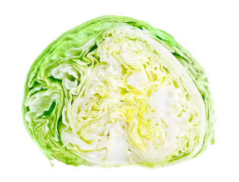 Half of fresh green iceberg lettuce