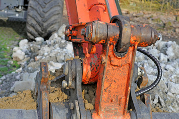 excavation worker, detail, shallow depth of field