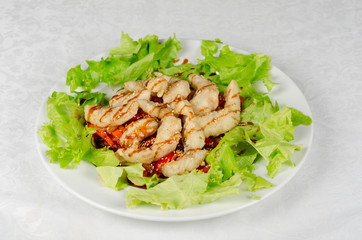 Dish of roasted filet pikeperch