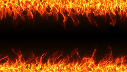 Seamless fire and flame border - 30725743