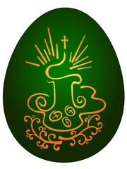Green Easter Egg. vector