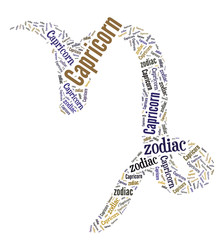 Textcloud: silhouette of Capricorn