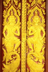 Thai style carved door
