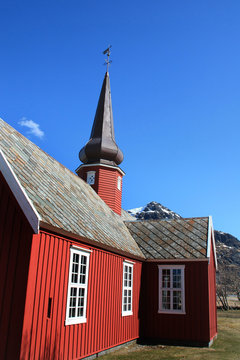 the belltower of Flakstad  church