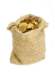 Bag with gold coins
