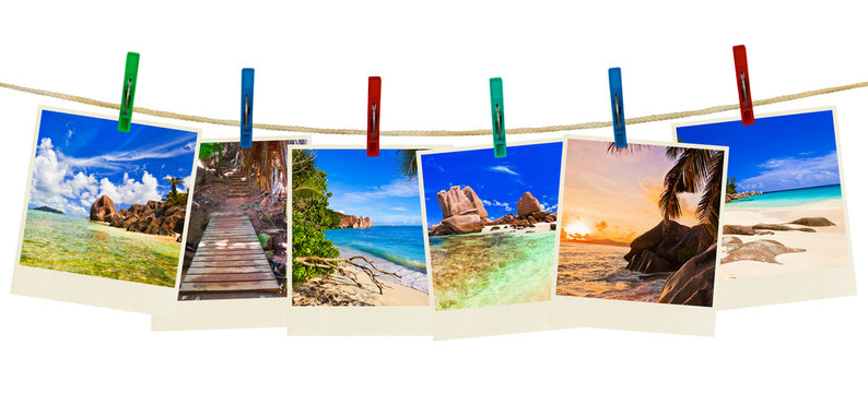 Vacation beach photography on clothespins