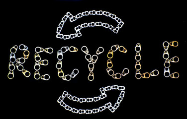 The  Can tabs of logo recycle