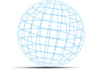 blue globe on white background