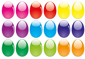 Decorative easter eggs isolsted on white, vector illustration