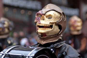 Fototapeta na wymiar Mask parade at the historical carnival in Freiburg, Germany