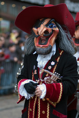 Mask parade at the historical carnival in Freiburg, Germany