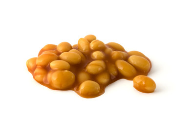 Baked beans isolated over white