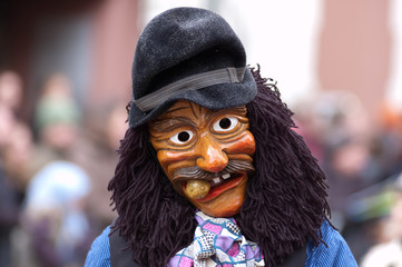 Mask parade at the historical carnival in Freiburg, Germany