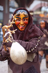 Mask parade at the historical carnival in Freiburg, Germany