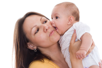 happy mother and  baby