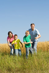 happy family of four