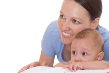 newborn with her mother