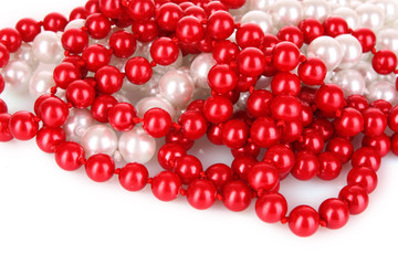 Shiny red beads