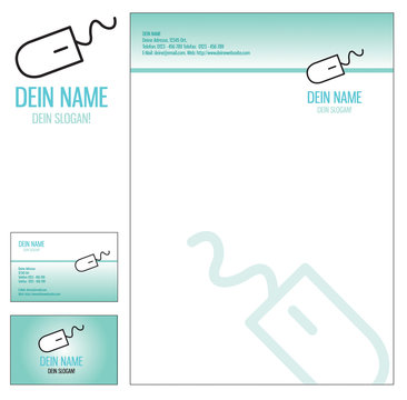 CI Corporate Identity Briefpapier Visitenkarte Computer