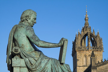 David Hume Monument and St Giles Cathedral, Edinburgh