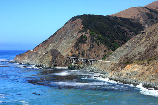 Brücke Pacific Coast Highway Von Wasserseite