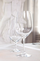 Wine glasses on the table